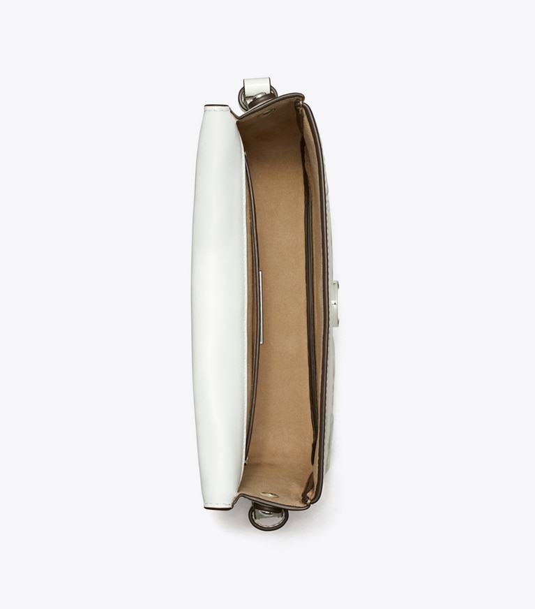 Tory Burch designer shoulder bags Robinson Floral Embossed Convertible Shoulder Bag in Blanc angle