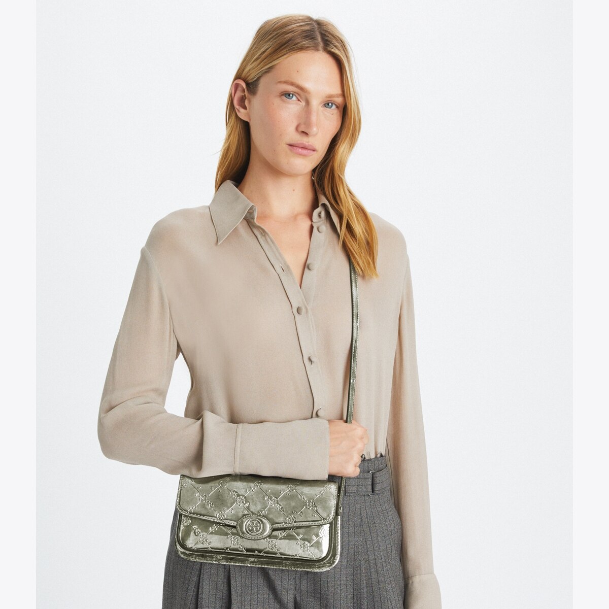 Robinson Floral Metallic Rectangular Shoulder Bag: Women's