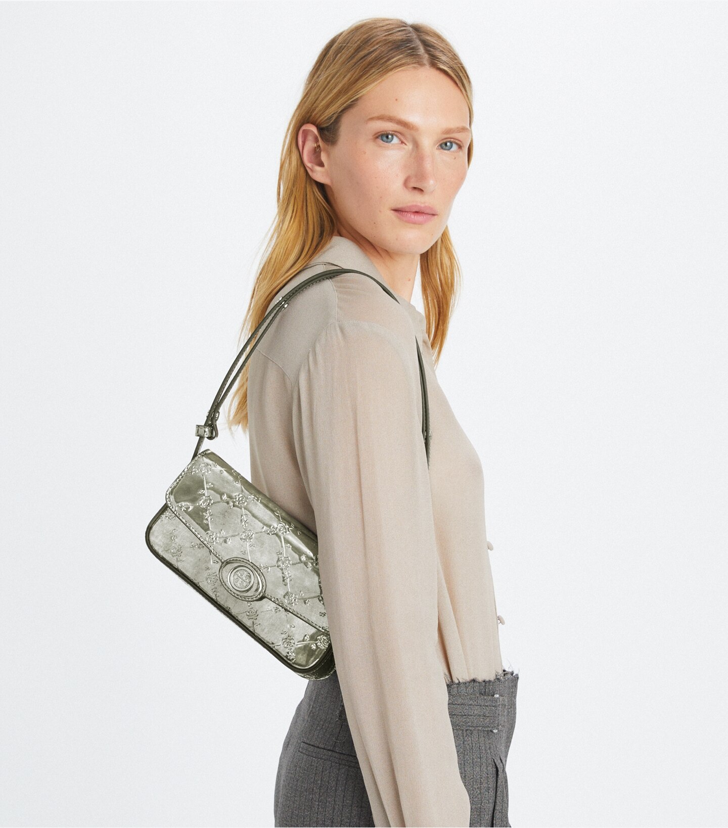 Robinson Floral Metallic Rectangular Shoulder Bag