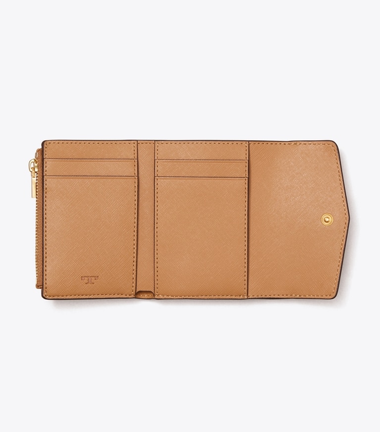 Tory Burch designer wallets Robinson Mini Flap Wallet in Cardamom angle