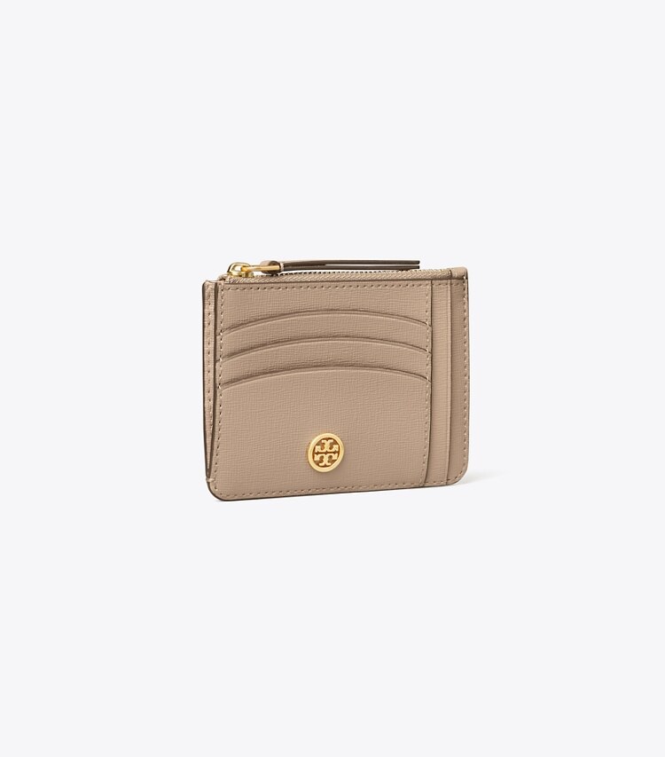 Tory Burch designer card cases Robinson Multi Card Case in Gray Heron angle