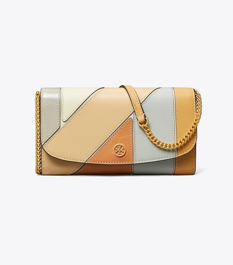 Tory Burch designer mini bags Robinson Patchwork Crossbody in Buff front