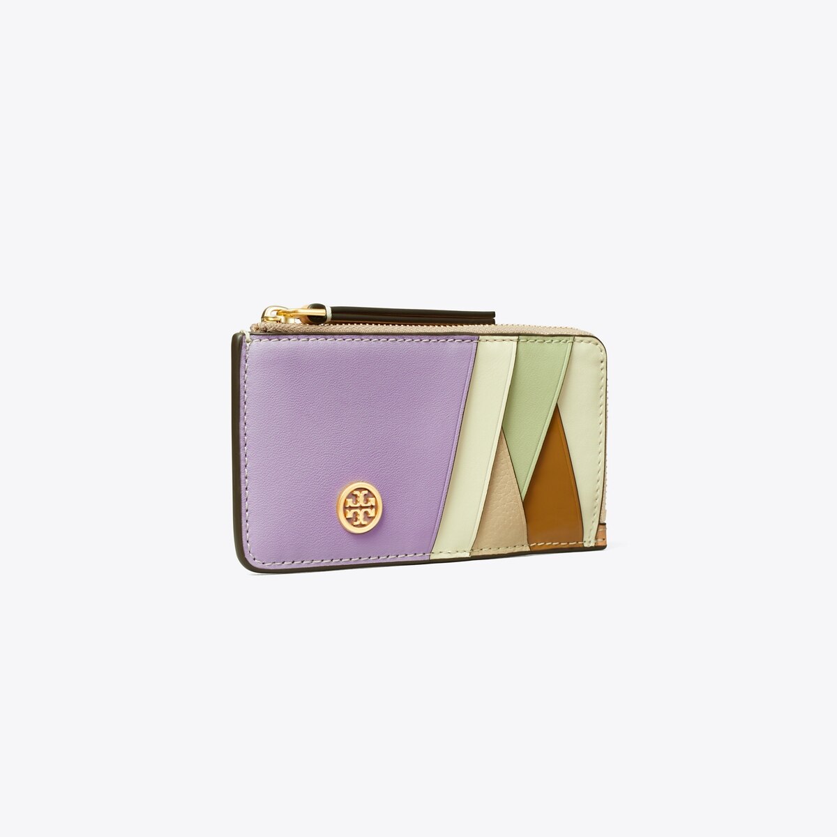 tory burch women's robinson top zip card case