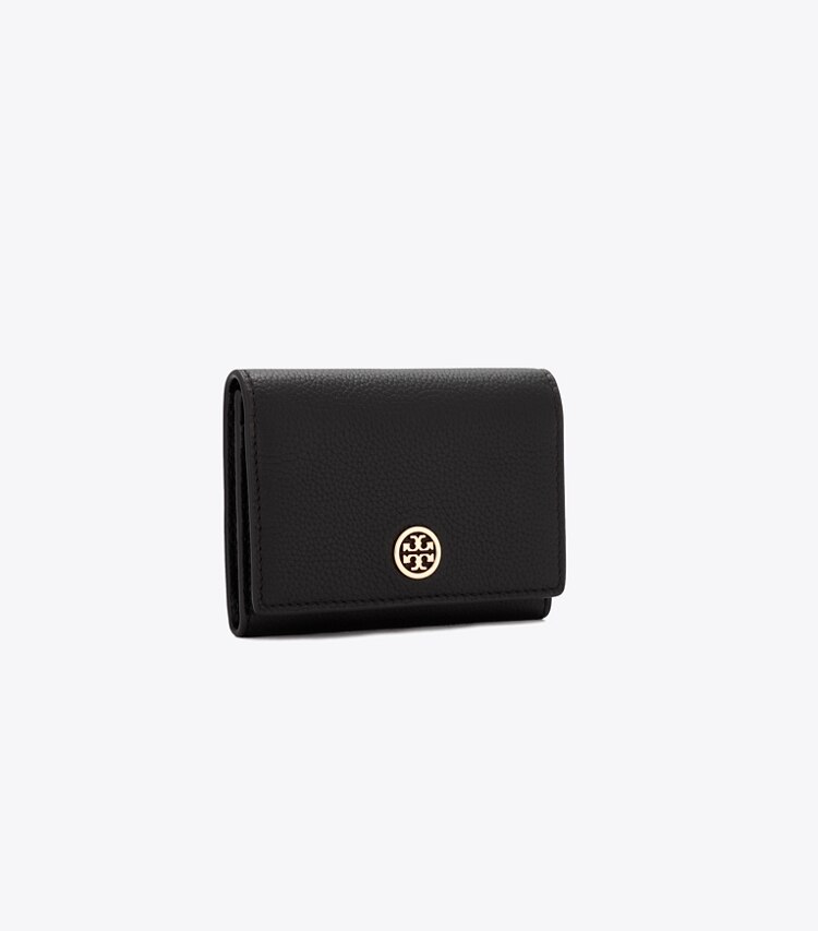 Tory Burch designer カードケース ロビンソン ペブルド カードケース in Black angle