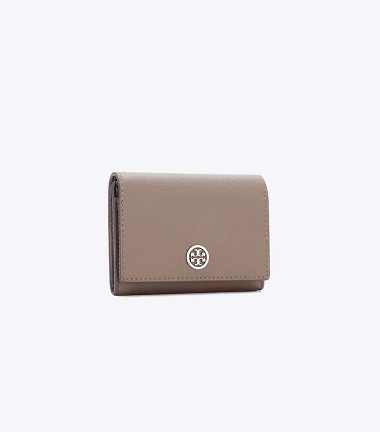 Tory Burch designer カードケース ロビンソン ペブルド カードケース in Wild Mushroom angle