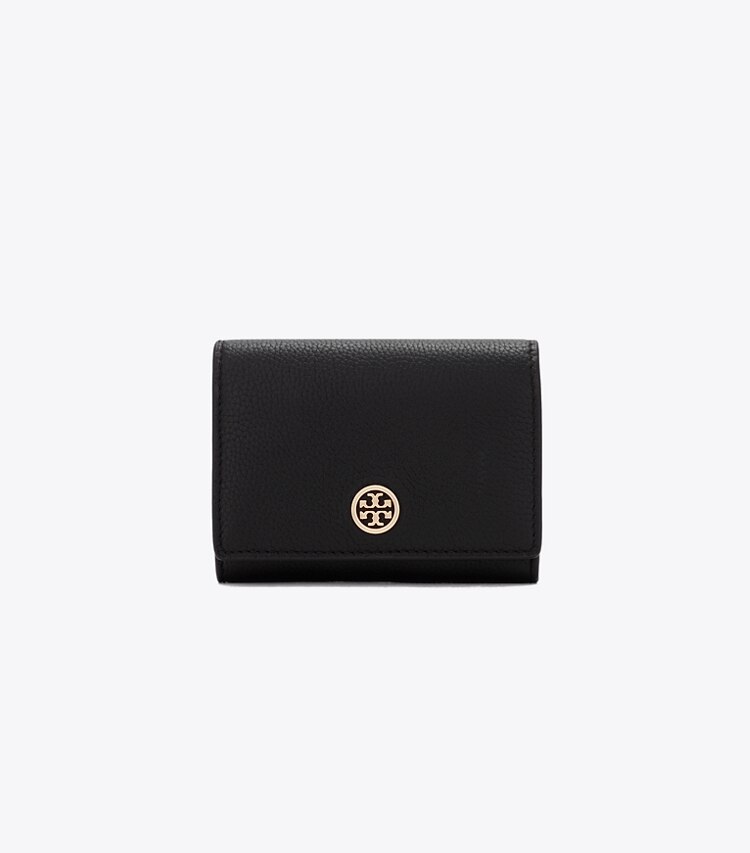 Tory Burch designer カードケース ロビンソン ペブルド カードケース in Black front