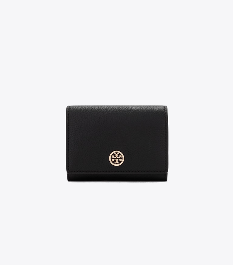 Tory Burch designer カードケース ロビンソン ペブルド カードケース in Black angle