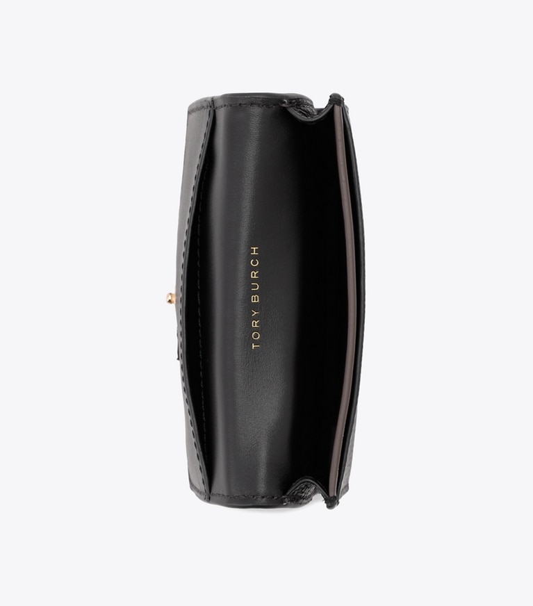 Tory Burch designer カードケース ロビンソン ペブルド カードケース in Black angle