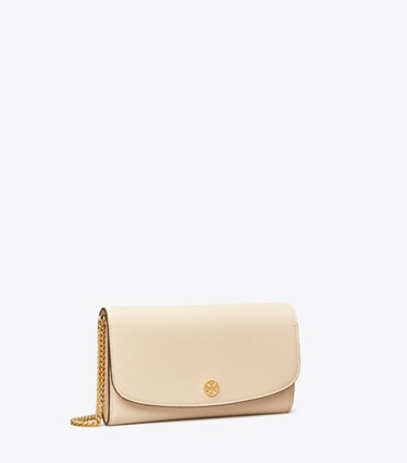 Tory Burch designer mini bags Robinson Pebbled Crossbody in New Cream angle