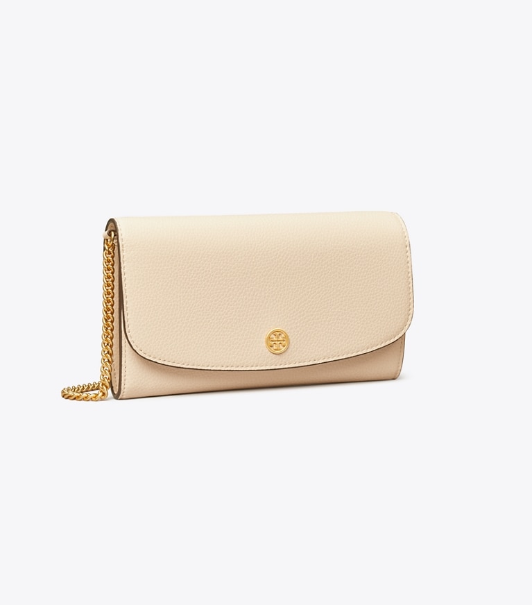 Tory Burch designer mini bags Robinson Pebbled Crossbody in New Cream angle