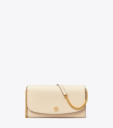 Tory Burch designer mini bags Robinson Pebbled Crossbody in New Cream front