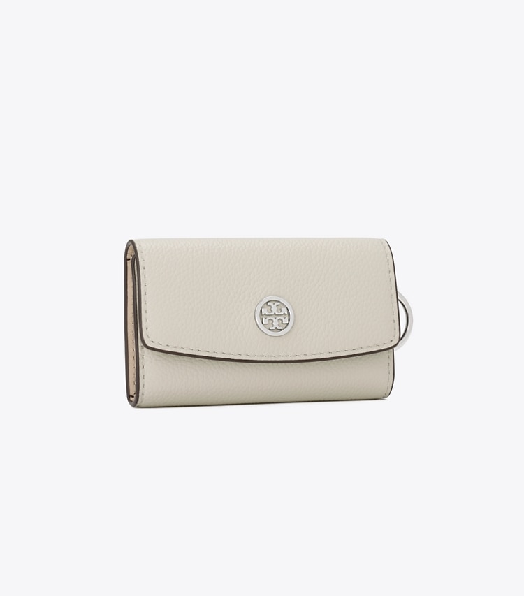 Tory Burch designer カードケース ロビンソン ペブルド キーケース in Sage Stone angle