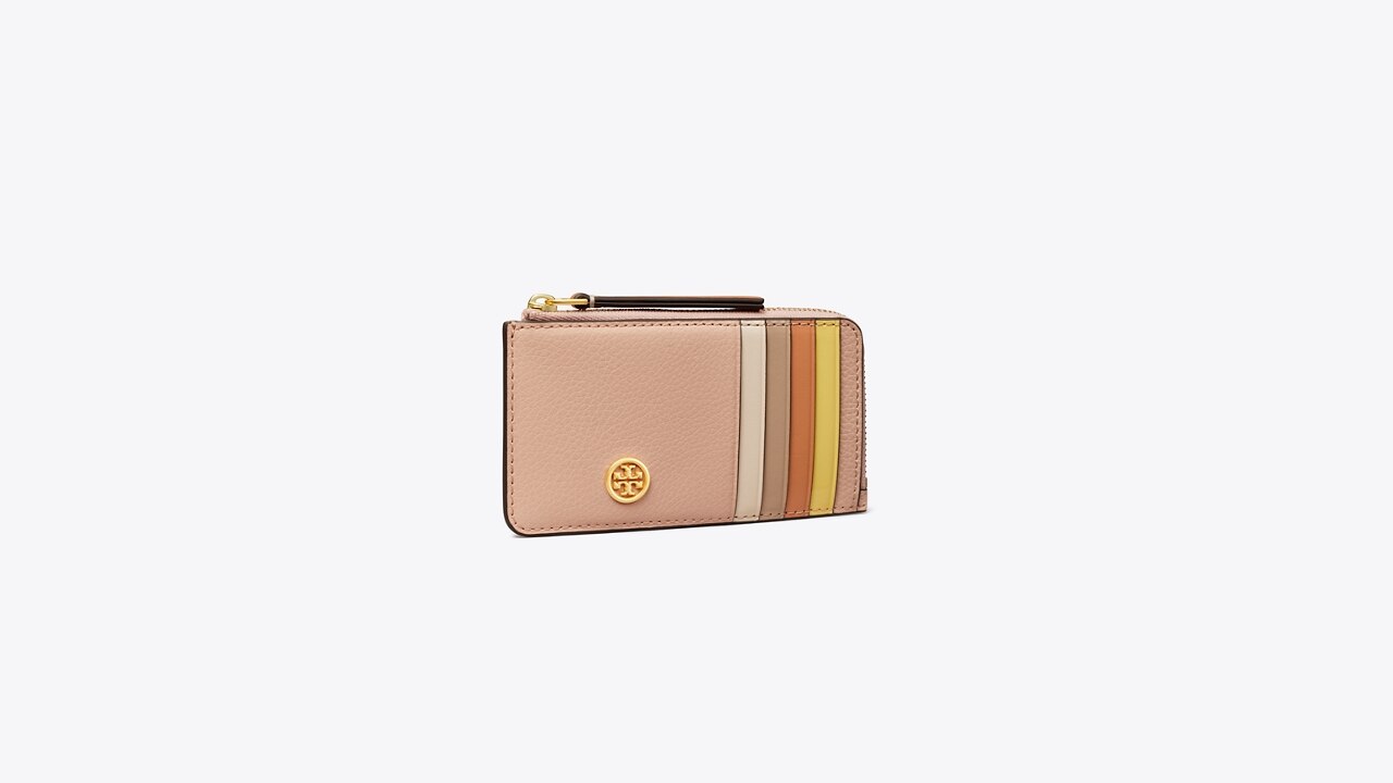 Tory Burch Robinson Top Zip Card Case