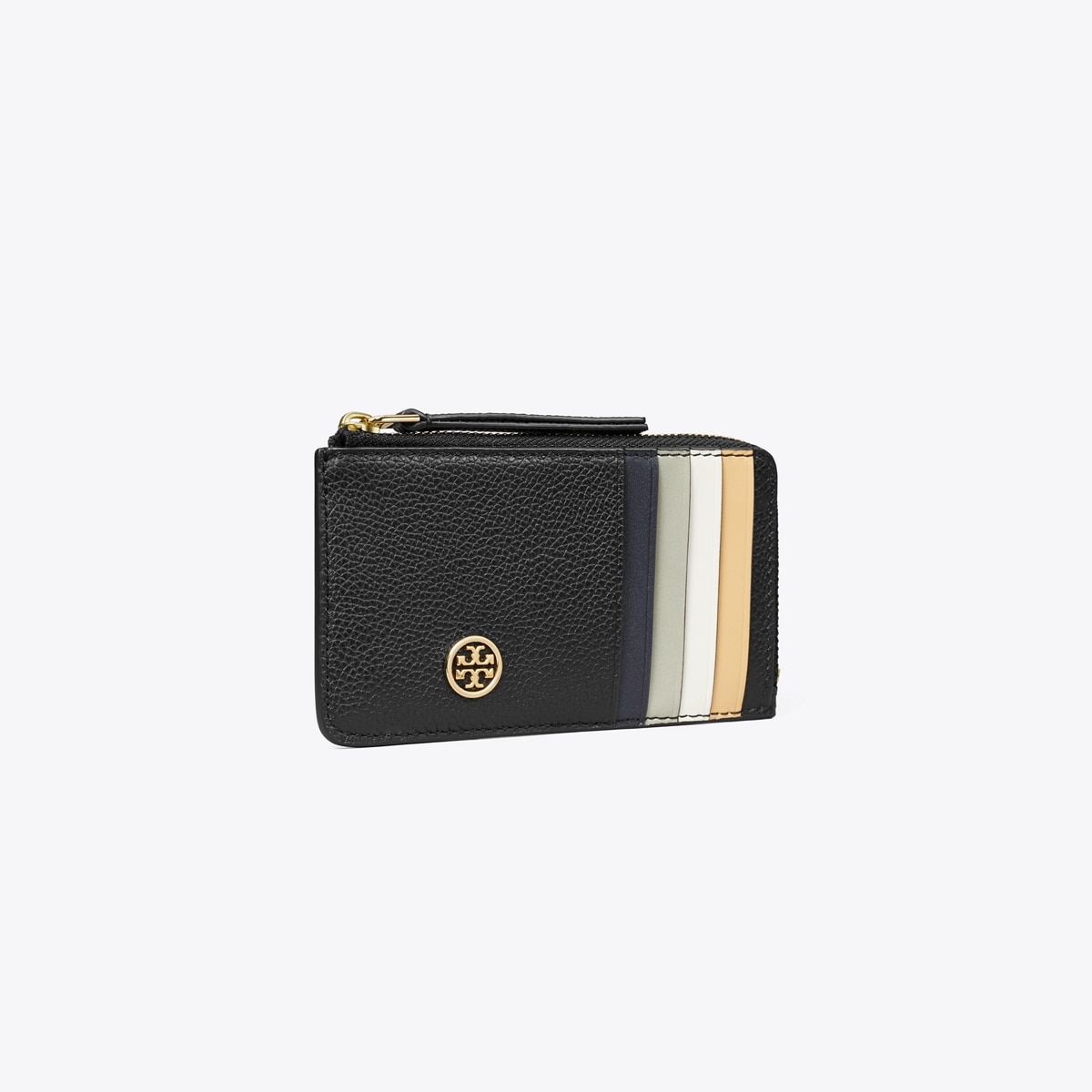 Robinson Pebbled Top-Zip Card Case: Women's Designer Card