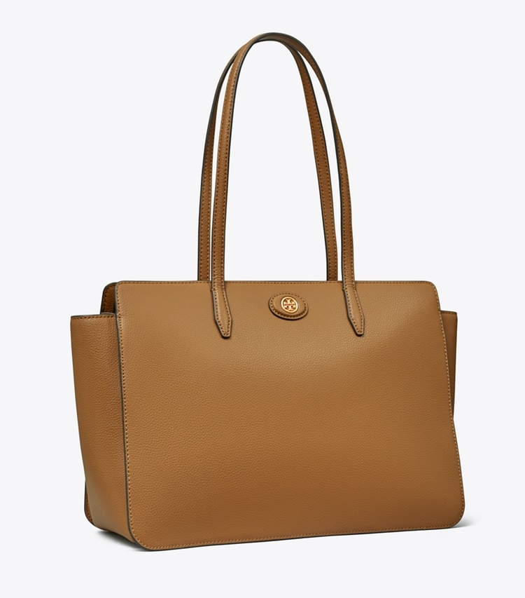 Tory Burch designer tote bags Robinson Pebbled Tote in Tiger'S Eye angle
