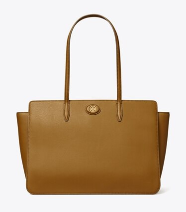 Tory Burch Robinson Pebbled Tote Bistro Brown
