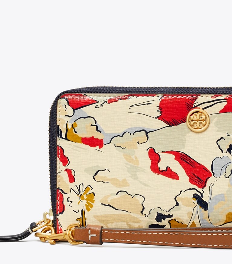Tory Burch designer wallets Robinson Printed Zip Continental Wallet in KITE LANDSCAPE angle