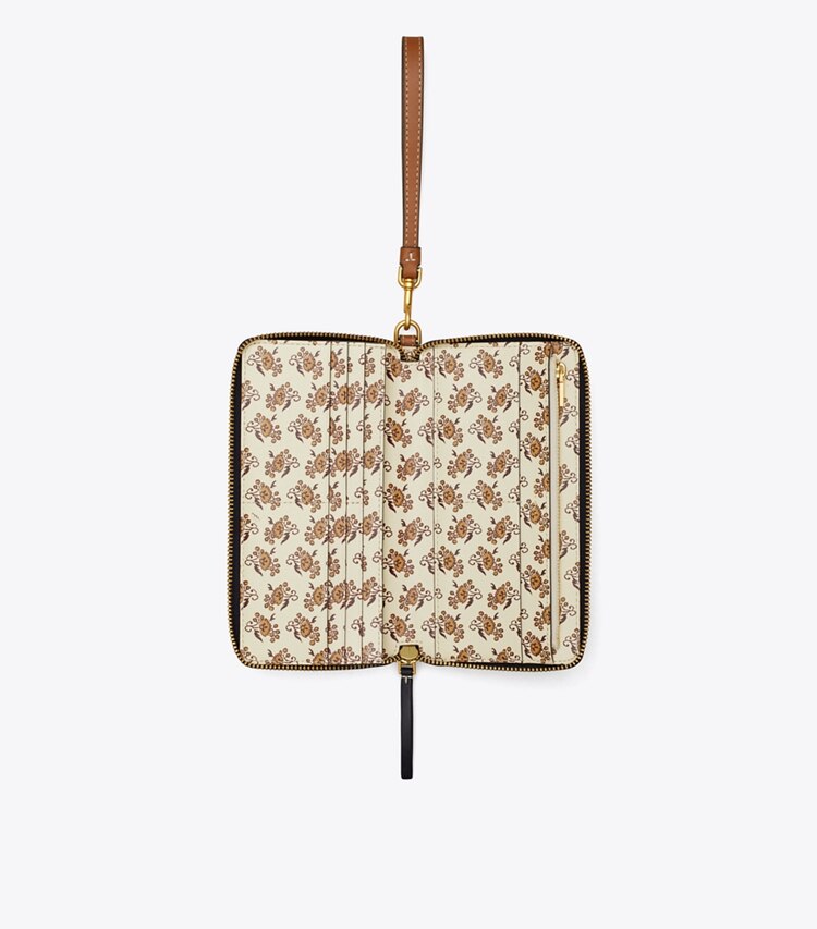 Tory Burch designer wallets Robinson Printed Zip Continental Wallet in KITE LANDSCAPE overhead