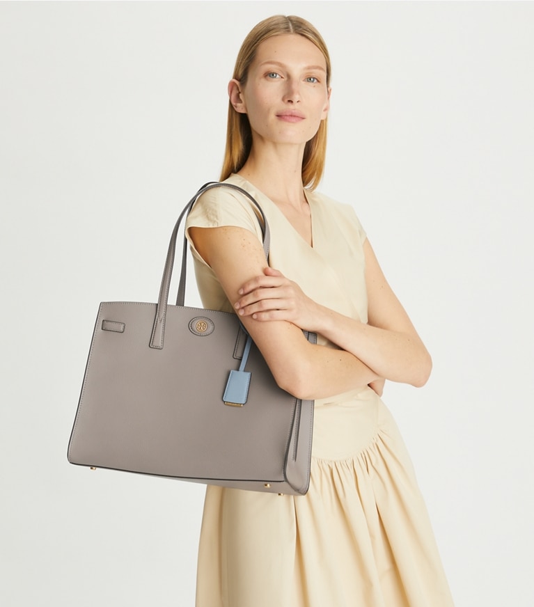 Tory Burch Leather top Grey Handbag