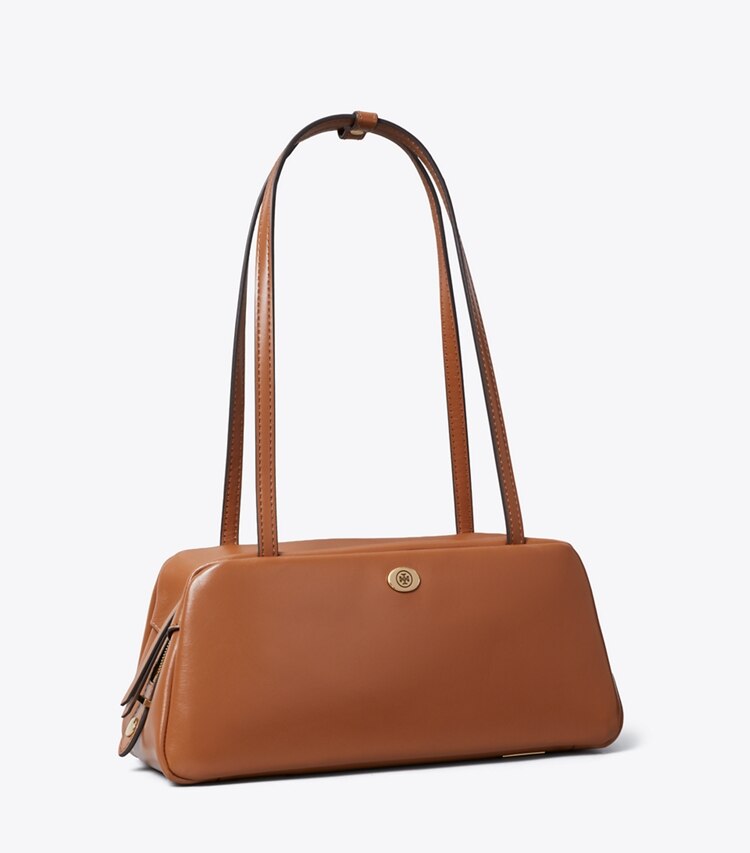 Tory Burch designer satchels Robinson Satchel in Aged Tan angle