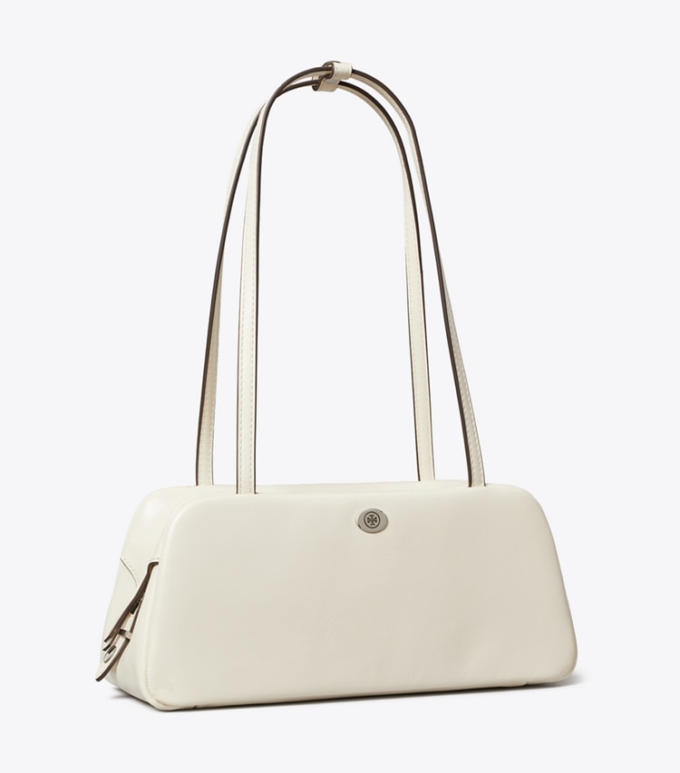 Tory Burch designer satchels Robinson Satchel in Light Cream angle