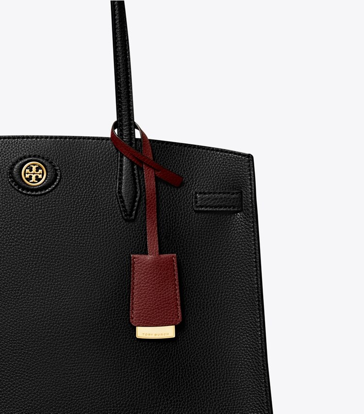 Tory Burch designer satchels Robinson Satchel in Black detail