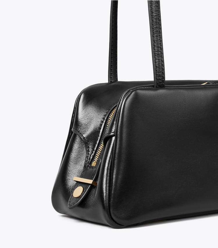 Tory Burch designer satchels Robinson Satchel in Black detail