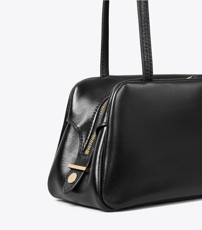 Tory Burch designer satchels Robinson Satchel in Black detail