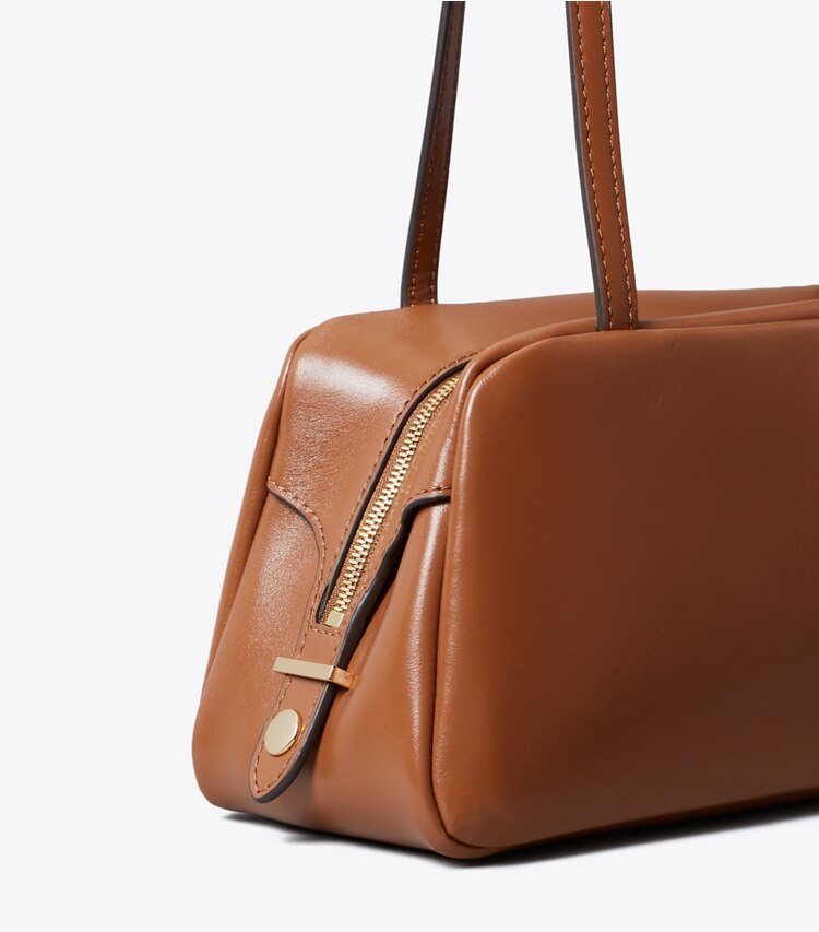 Tory Burch designer satchels Robinson Satchel in Aged Tan detail