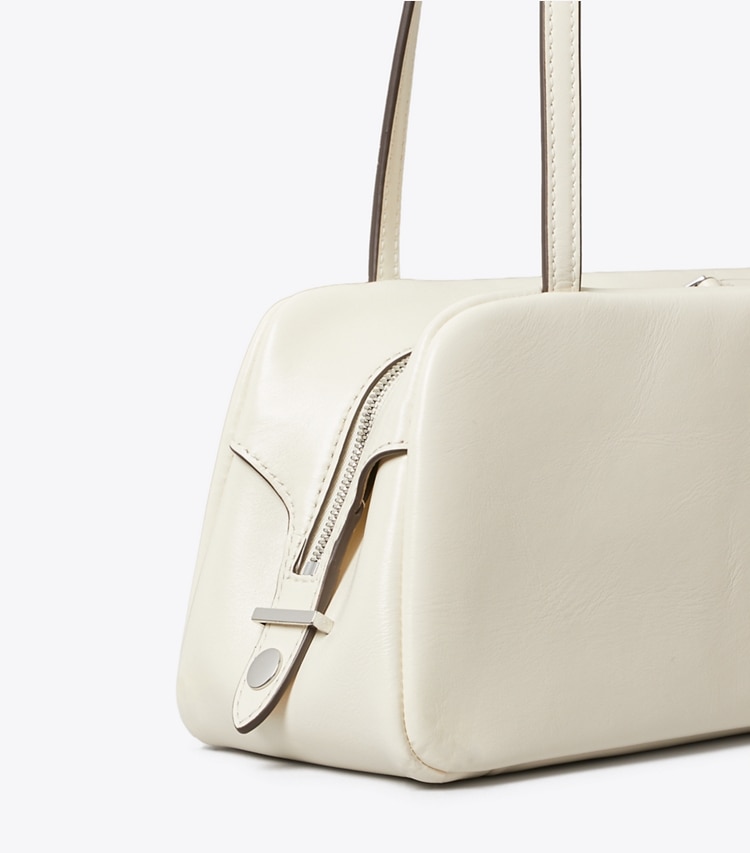 Tory Burch designer satchels Robinson Satchel in Light Cream detail