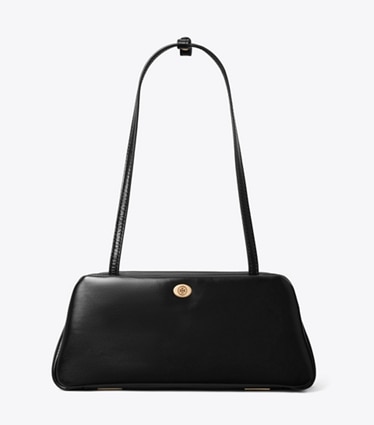 Tory Burch designer satchels Robinson Satchel in Black front