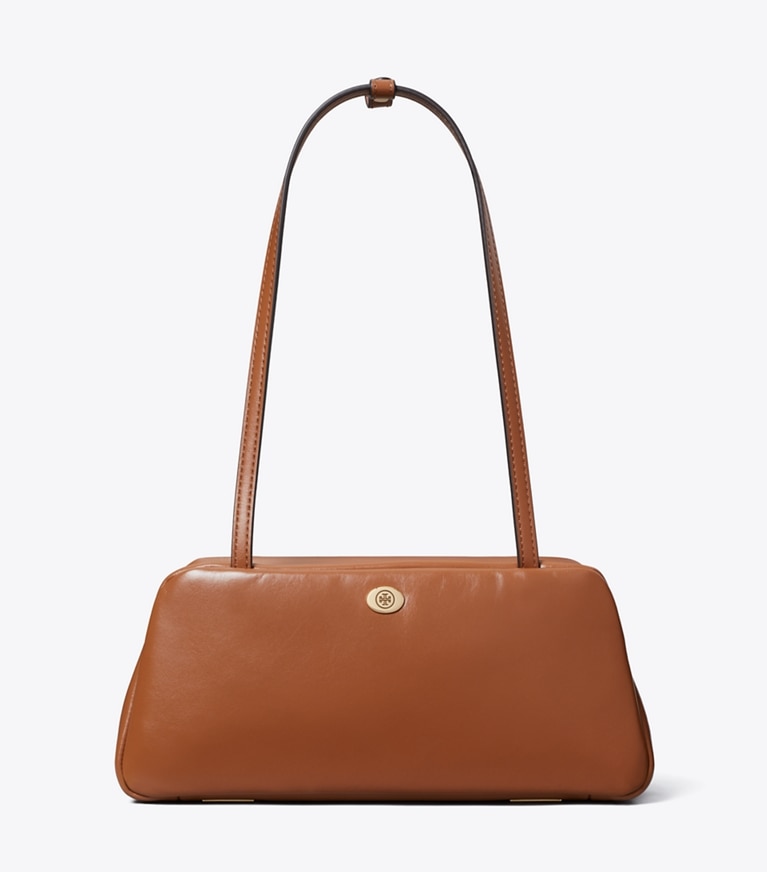 Tory Burch designer satchels Robinson Satchel in Aged Tan front