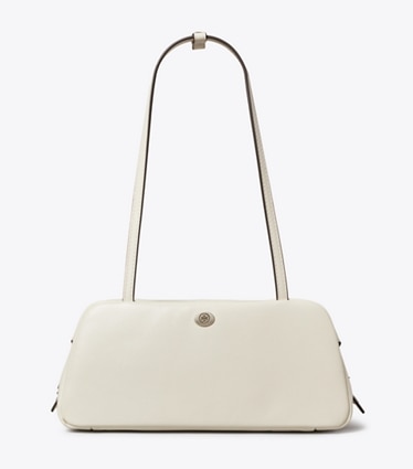 Tory Burch designer satchels Robinson Satchel in Light Cream front