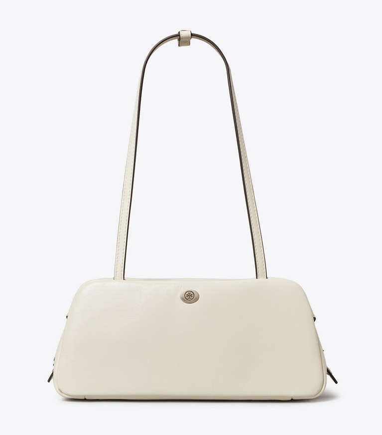 Tory Burch designer satchels Robinson Satchel in Light Cream front
