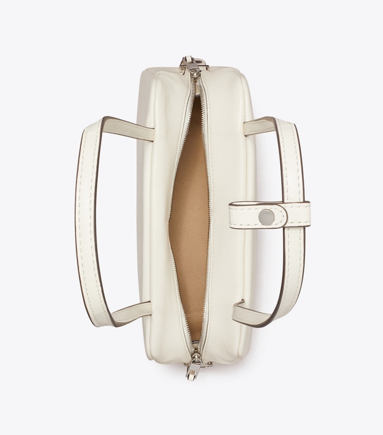 Tory Burch designer satchels Robinson Satchel in Light Cream overhead