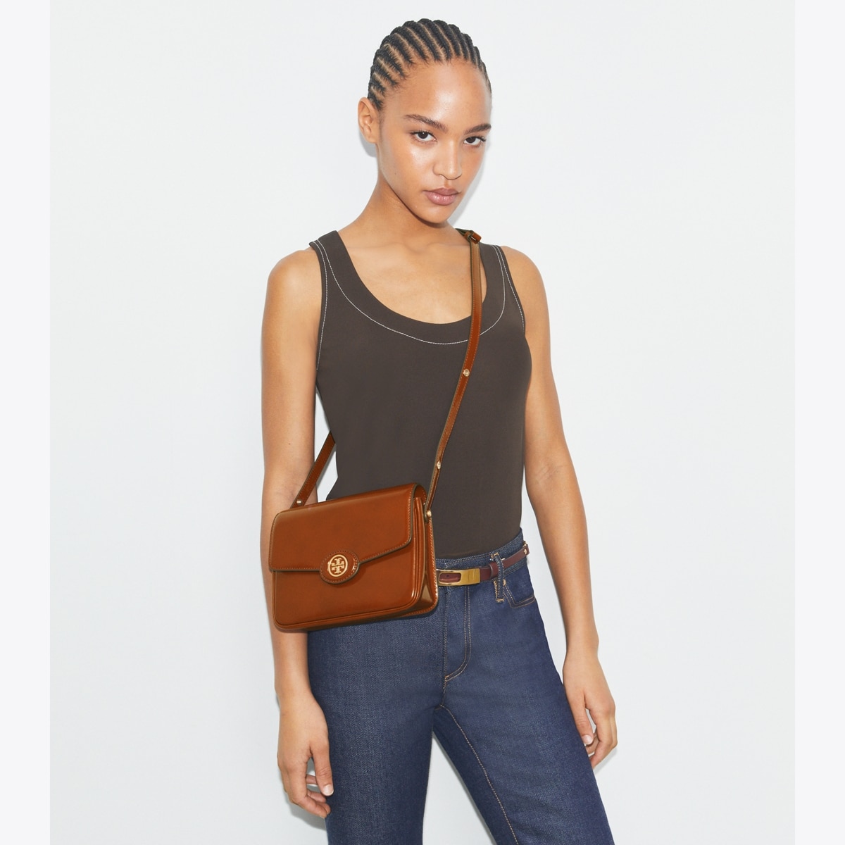 ショルダーバッグ・ポシェット Tory Burch Thea Raffia Convertible Crossbody 165996 T Monogram Mini Miller Raffia Crossbody Bag: Women's