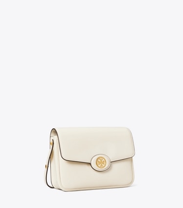 Tory Burch designer shoulder bags Robinson Spazzolato Convertible Shoulder Bag in SHEA BUTTER angle