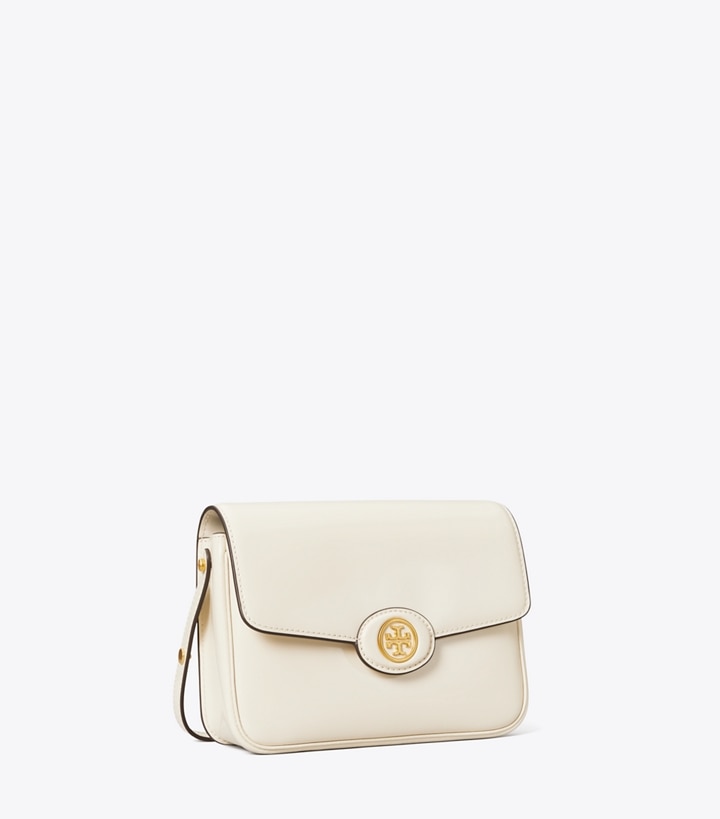 Tory Burch designer shoulder bags Robinson Spazzolato Convertible Shoulder Bag in SHEA BUTTER angle