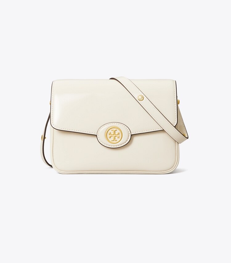 Tory Burch designer shoulder bags Robinson Spazzolato Convertible Shoulder Bag in SHEA BUTTER front