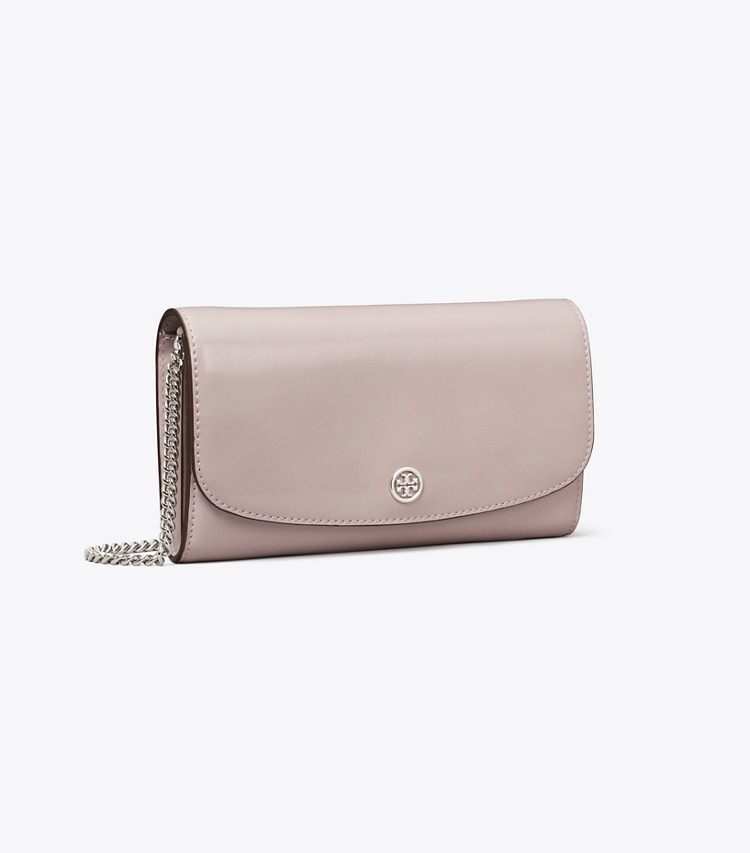 Tory Burch designer mini bags Robinson Spazzolato Crossbody in Primrose angle