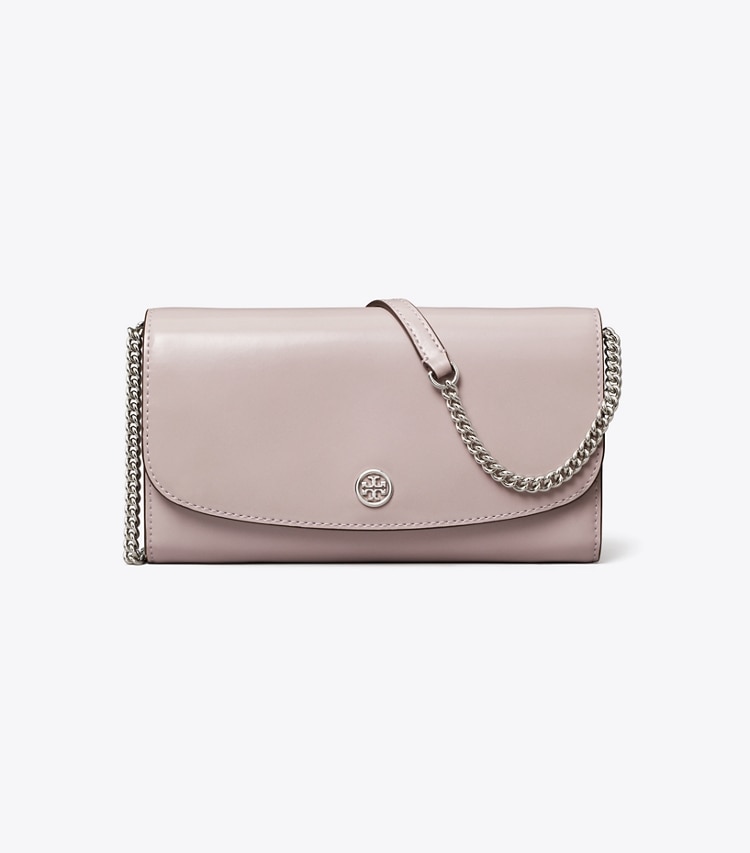 Tory Burch designer mini bags Robinson Spazzolato Crossbody in Primrose front