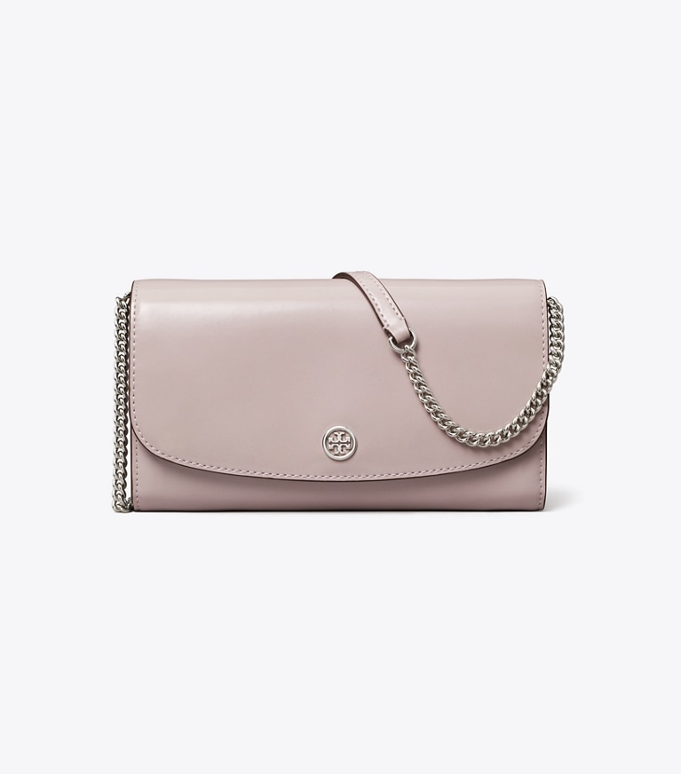 Tory Burch designer mini bags Robinson Spazzolato Crossbody in Primrose angle