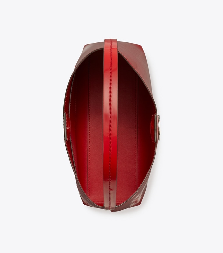 Tory Burch designer hobo bags Robinson Spazzolato Hobo Bag in Red Sky angle