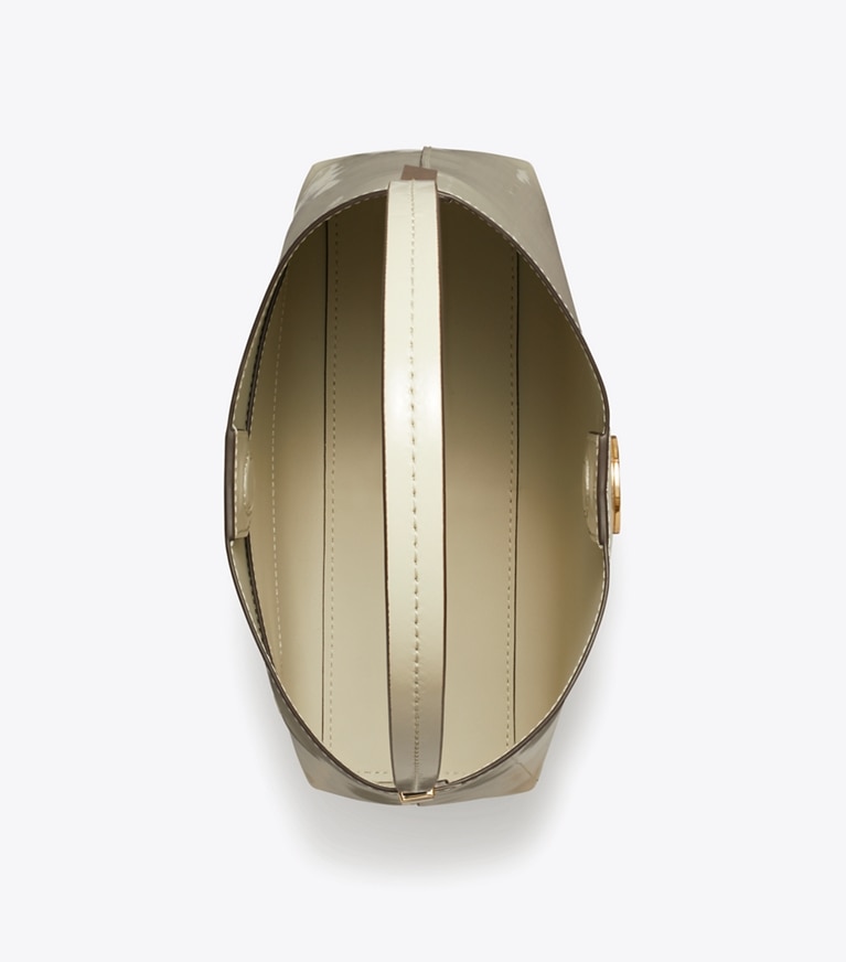 Tory Burch designer hobo bags Robinson Spazzolato Hobo Bag in SHEA BUTTER overhead