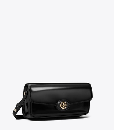 Tory Burch designer ショルダーバッグ ロビンソン スパッツォラート レクタンギュラー ショルダーバッグ in Black angle