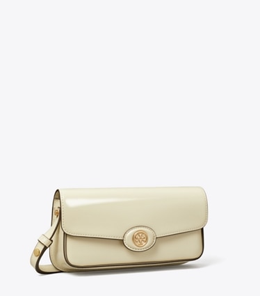 Tory Burch designer ショルダーバッグ ロビンソン スパッツォラート レクタンギュラー ショルダーバッグ in SHEA BUTTER angle