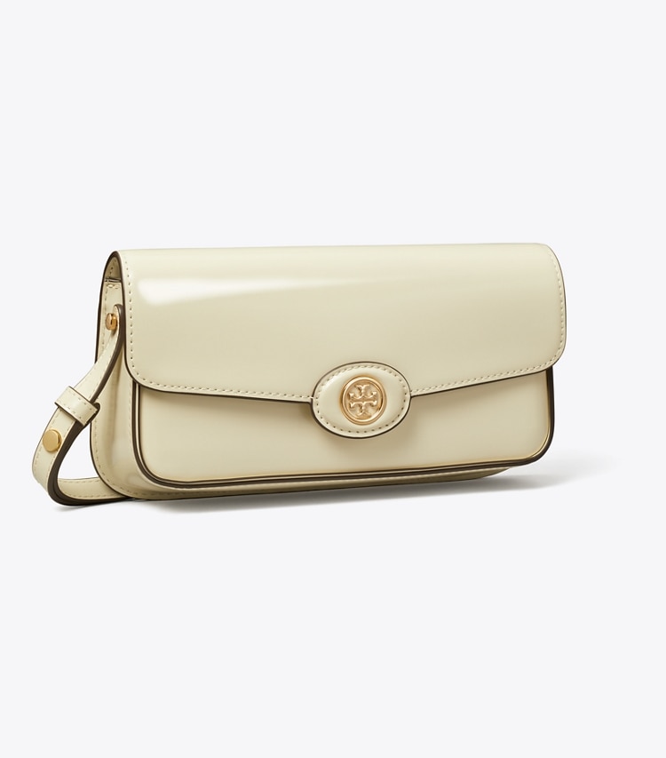 Tory Burch designer ショルダーバッグ ロビンソン スパッツォラート レクタンギュラー ショルダーバッグ in SHEA BUTTER angle