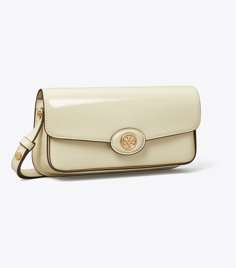 Tory Burch designer ショルダーバッグ ロビンソン スパッツォラート レクタンギュラー ショルダーバッグ in SHEA BUTTER angle