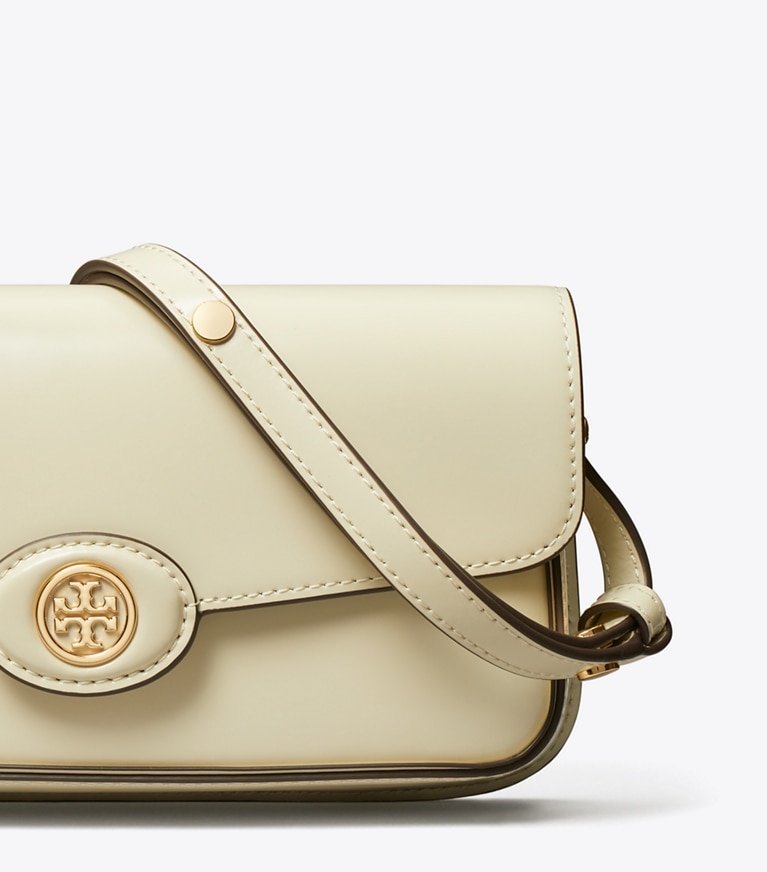Tory Burch designer ショルダーバッグ ロビンソン スパッツォラート レクタンギュラー ショルダーバッグ in SHEA BUTTER angle