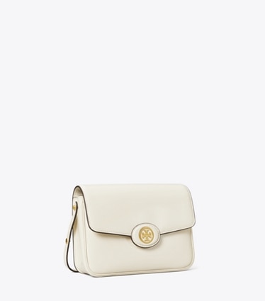 Tory Burch designer shoulder bags Robinson Spazzolato Shoulder Bag in SHEA BUTTER angle